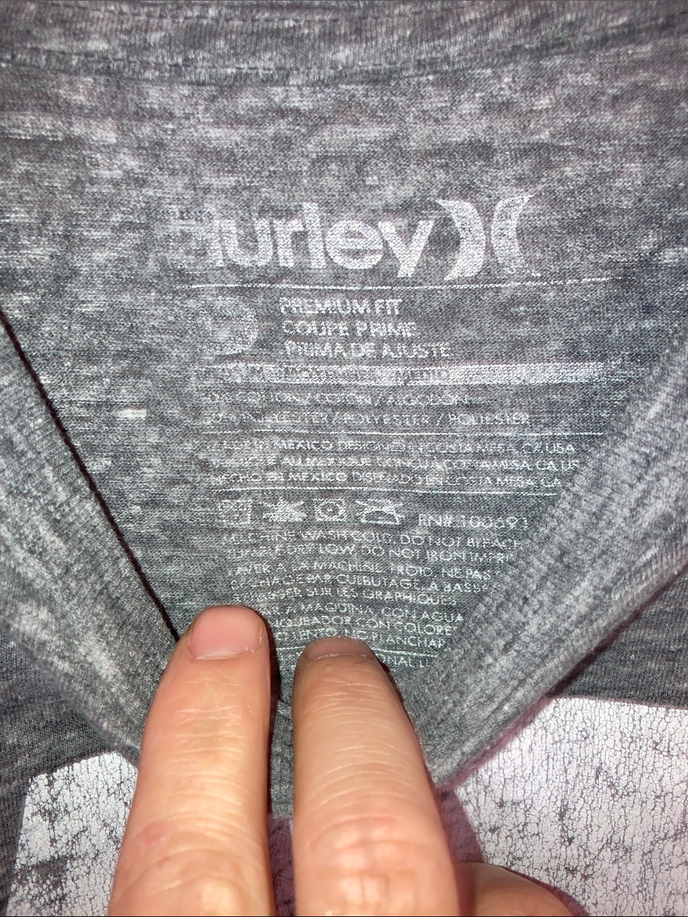 Hurley Gray Heather Short Sleeve Graphic Tee - Picture 2 of 4
